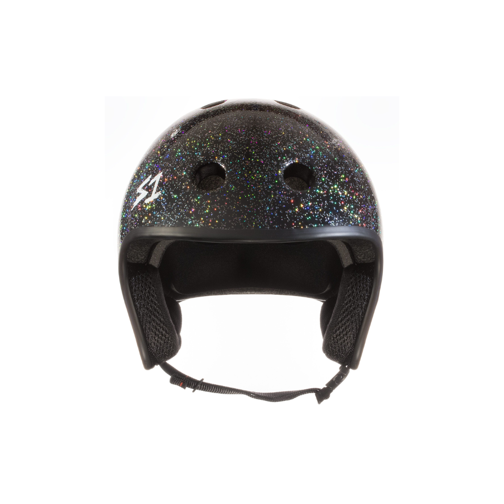 S1 Retro Lifer Helmet - Black Gloss Glitter BMX Helmet
