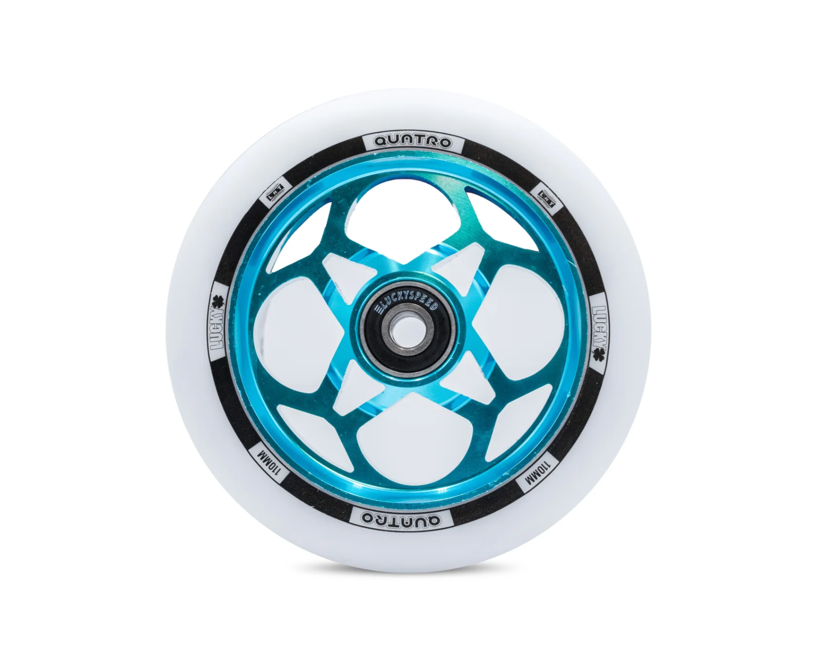 Lucky Scooters QUATRO scooter wheels 110mm - white on teal